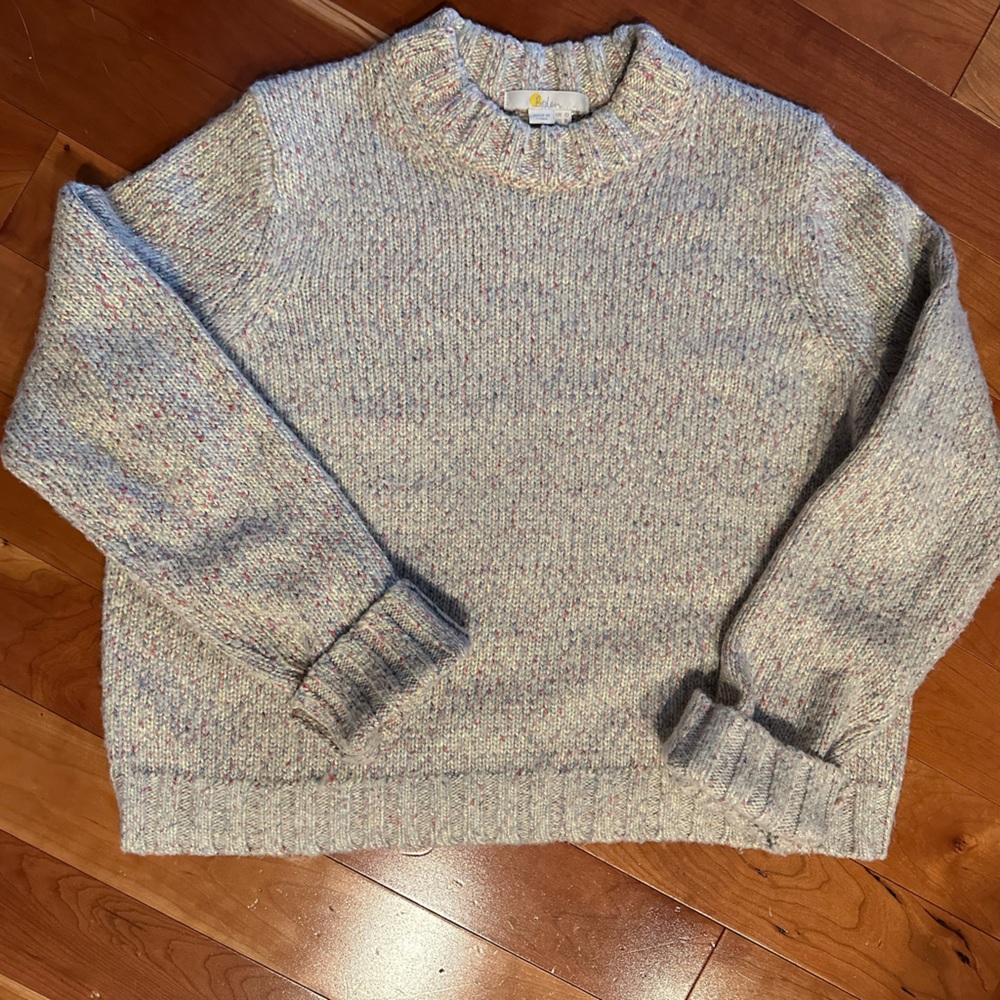 BODEN Speckled Fluffy Sweater Ivory Size US 8
